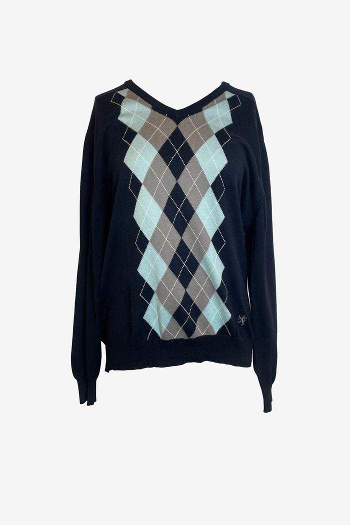 Pringle Knit Navy V Neck Sweater image 0