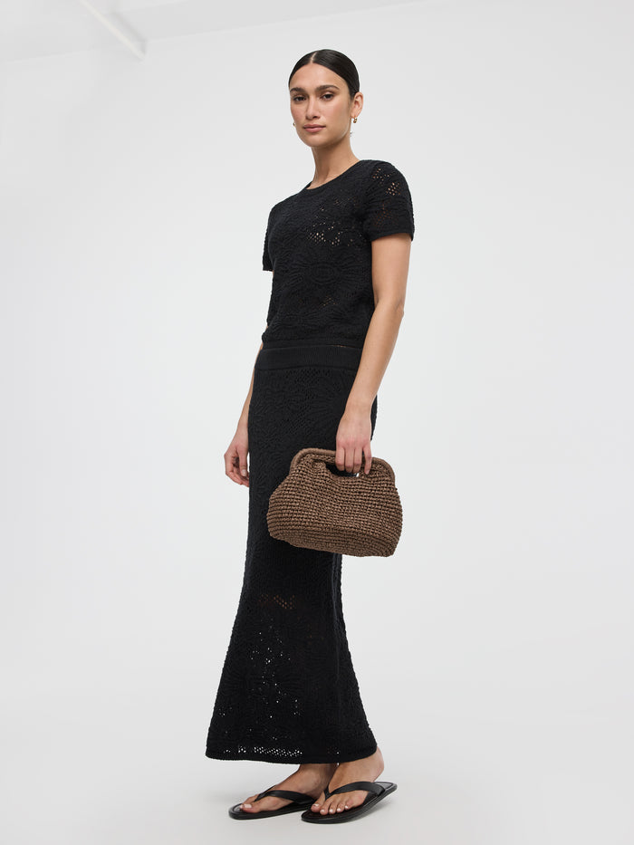 Pull-On Crochet Maxi Skirt
