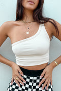 Rachel One Shoulder Ribbed Tank