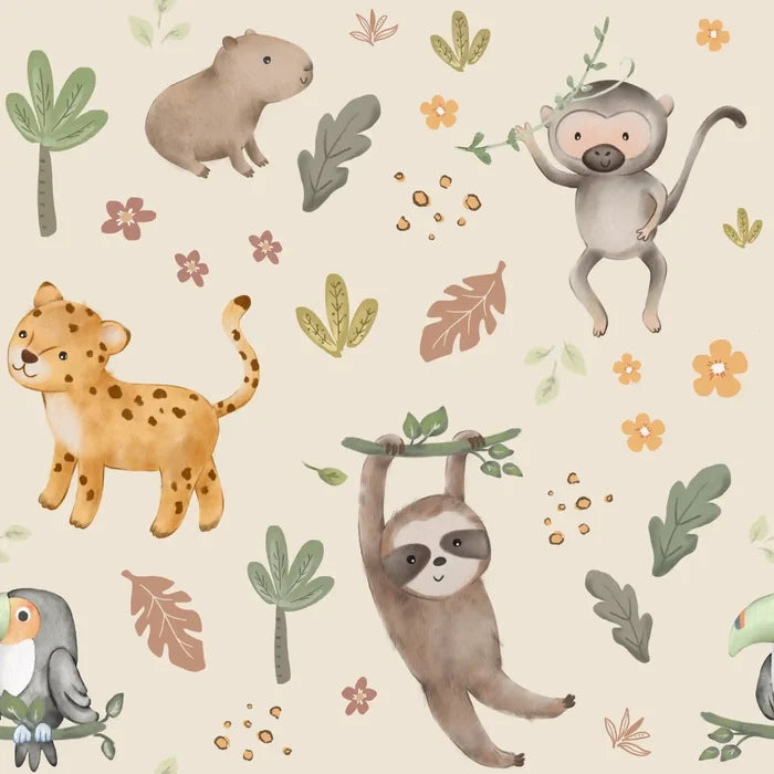 Rainforest Animals Beige - Family Fabrics B.V.