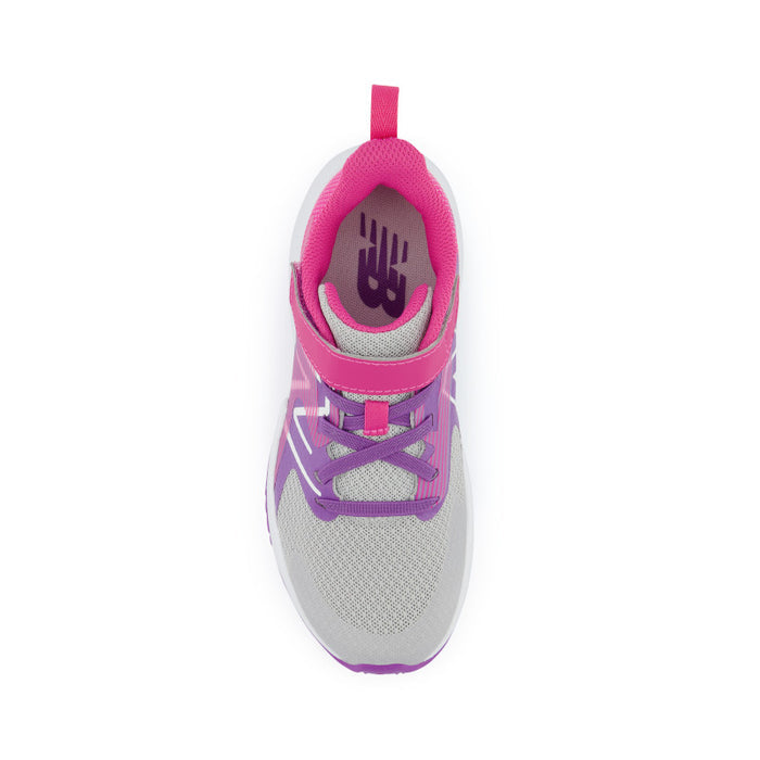 Rave Run v2 Bungee Lace - Summer Fog with Mystic Purple and Hi-Pink - Big Kids