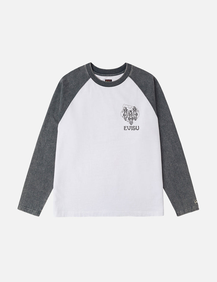 Retro Motocross Print Relax Fit Long-sleeve T-shirt