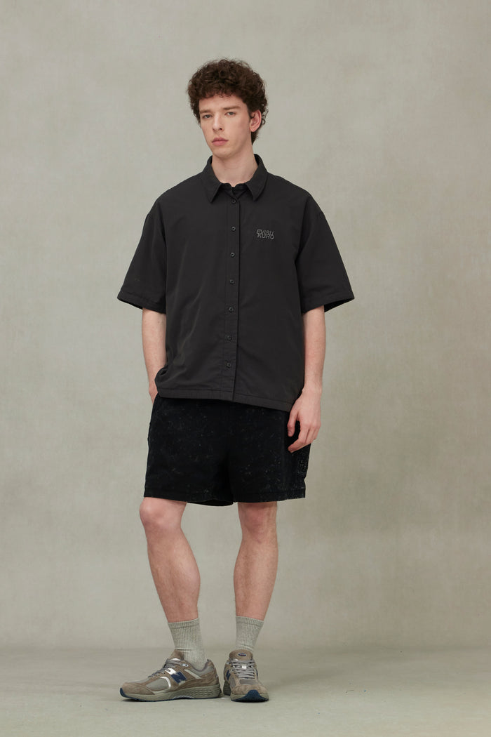 Reversible Washed Logo Embroidery and Embossing Relax Fit Jersey Shirt