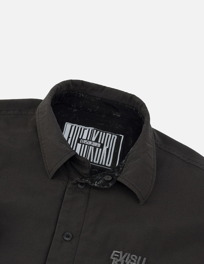 Reversible Washed Logo Embroidery and Embossing Relax Fit Jersey Shirt