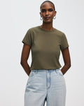 Ribbed Fitted Crew Neck T-Shirt - R Essentials