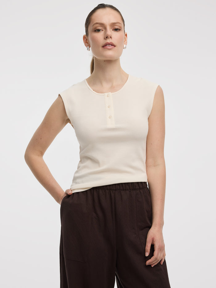 Ribbed Henley T-Shirt