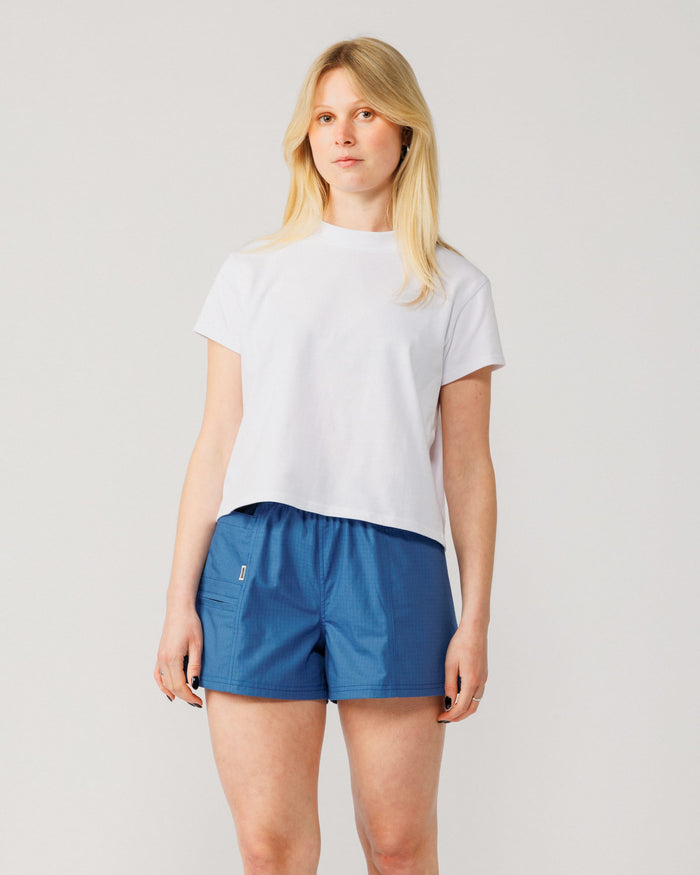 Ripstop Cropped Hiking Shorts - Sky Blue