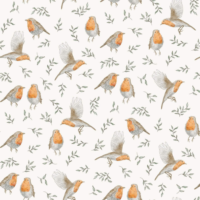 Robin Birds Leaves - Family Fabrics B.V.