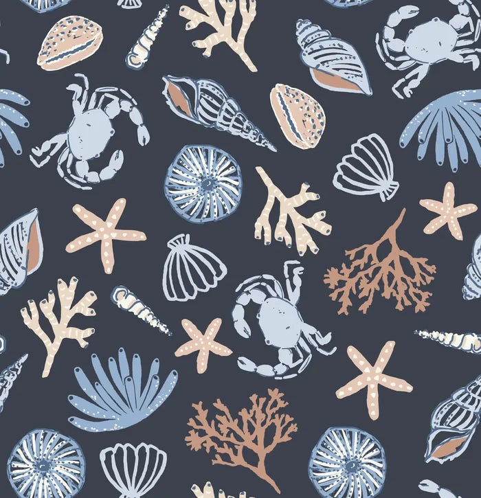 Rock Pool Navy Blue - Family Fabrics B.V.