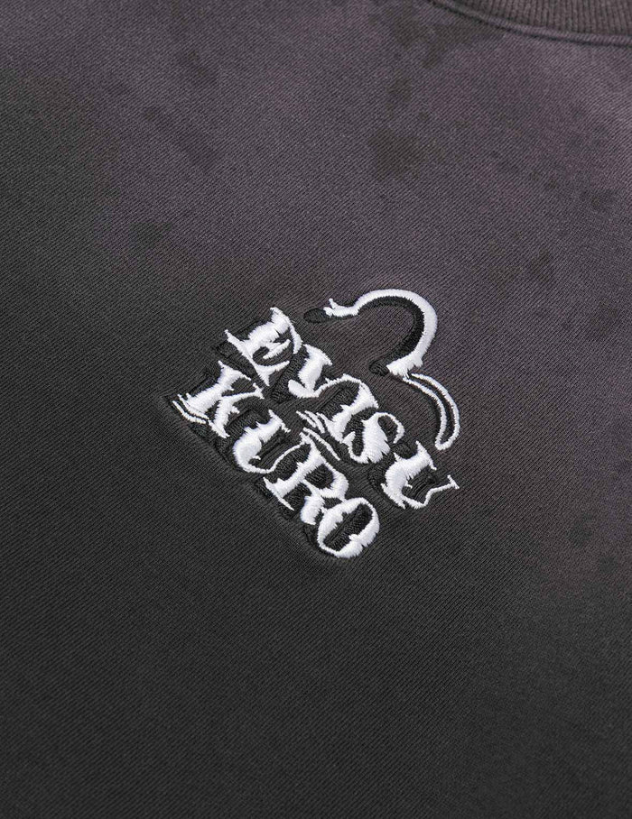Rock-washed Logo Embroidery Oversized Sweatshirt