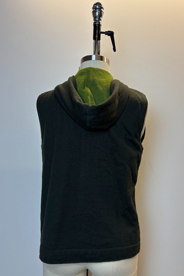 Rodier Green Sleeveless Hooded Knit image 2