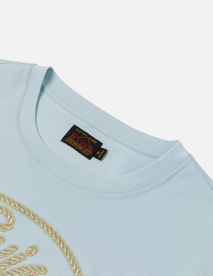 Rope Twist Logo and Anchor Embroidery Cropped T-Shirt