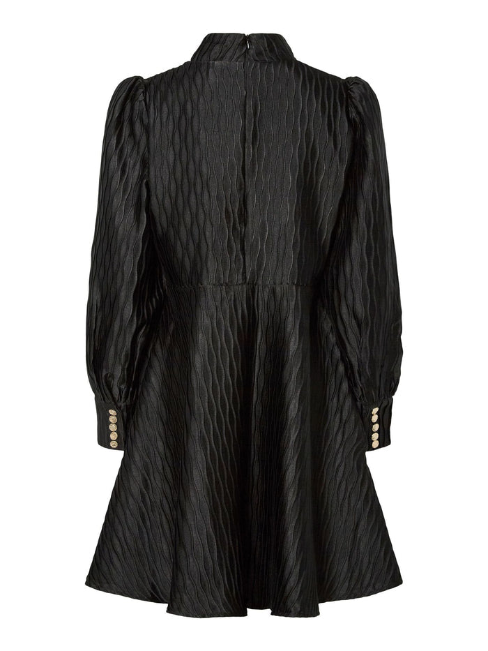Rosa Jacquard Dress (Black)