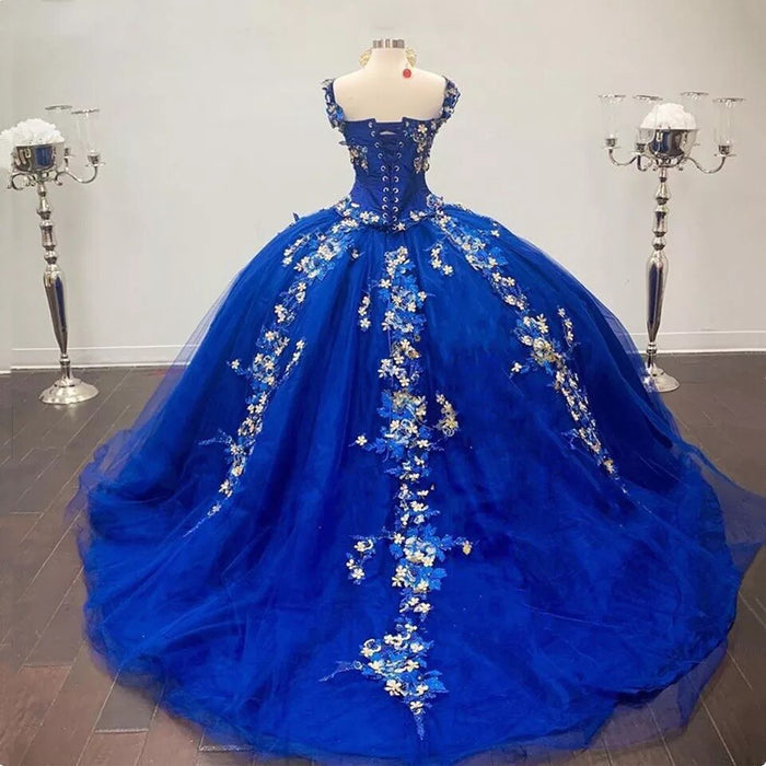 Royal Blue Quinceanera Dress Sweetheart Sleeveless - Envious Designs