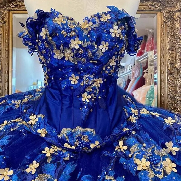 Royal Blue Quinceanera Dress Sweetheart Sleeveless - Envious Designs