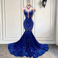 Royal Blue Sequined Mermaid Prom Dress - Sparkly Fitted Style