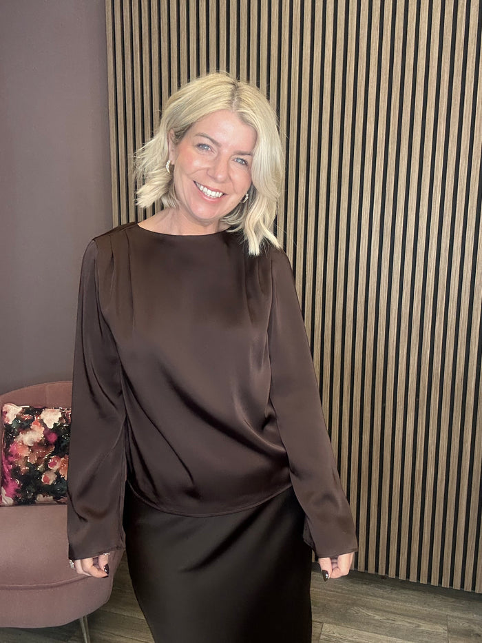 Ruth Boatneck Top (Coffee Bean)