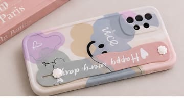 Samsung Galaxy A52 Case Set – Cute Cartoon Design with Strap & Grip Holder – Shockproof Protective Cover