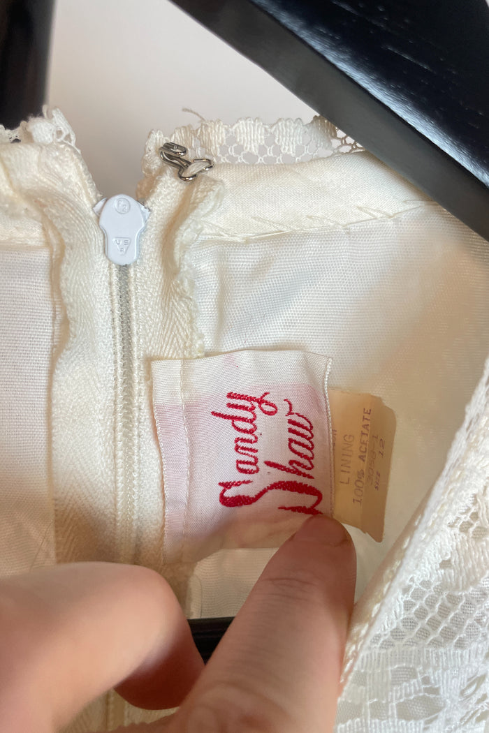 Sandy Shaw White Lace Long Sleeve Mini Dress image 3