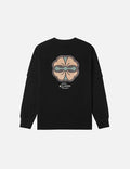 Sashiko-style Kamon Print Fashion Fit 2-in-1 Design Long-sleeve T-shirt