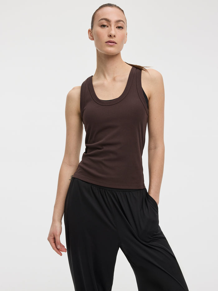 Scoop-Neck Ribbed Tank - DRY-LUX(R)