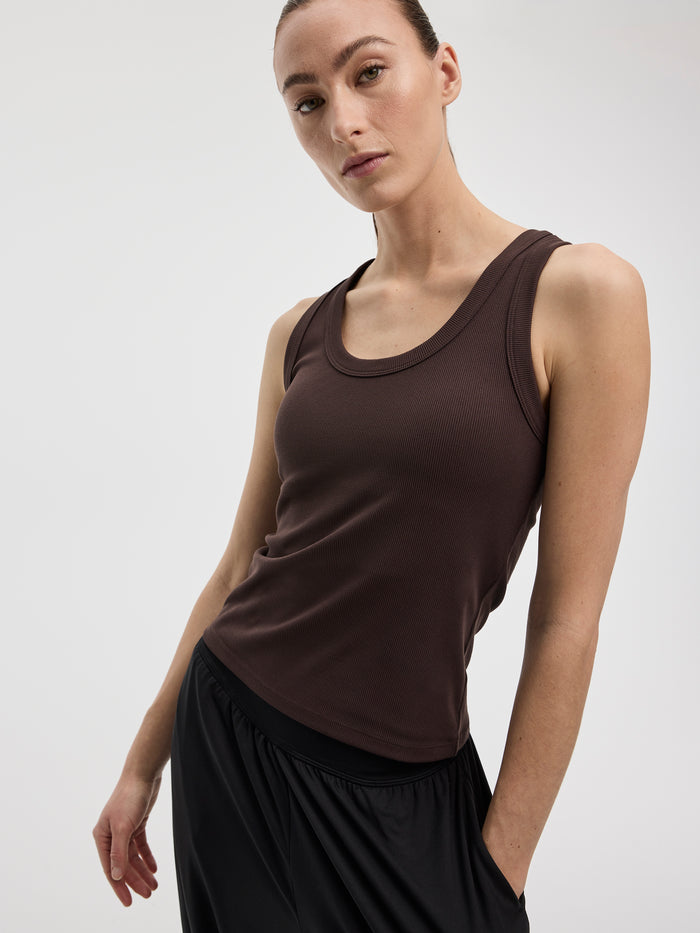 Scoop-Neck Ribbed Tank - DRY-LUX(R)
