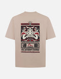 Seagull and Daruma Totem Print Regular Fit T-shirt
