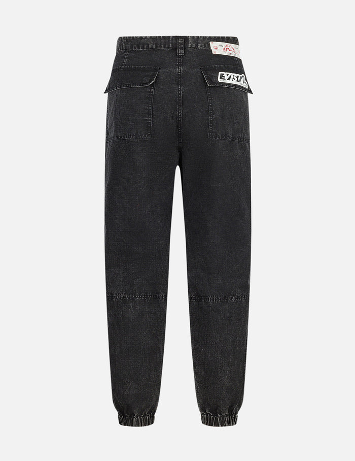 Seagull and Kamon Embroidery Straight Fit Woven Joggers