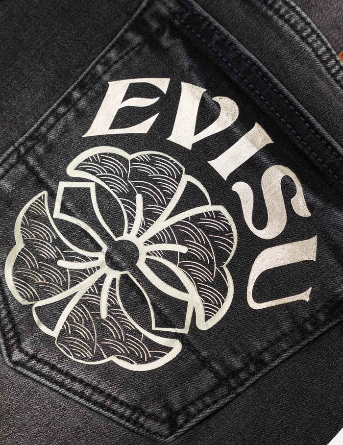Seagull and Kamon Print Flex Skinny Denim Jeans #2028