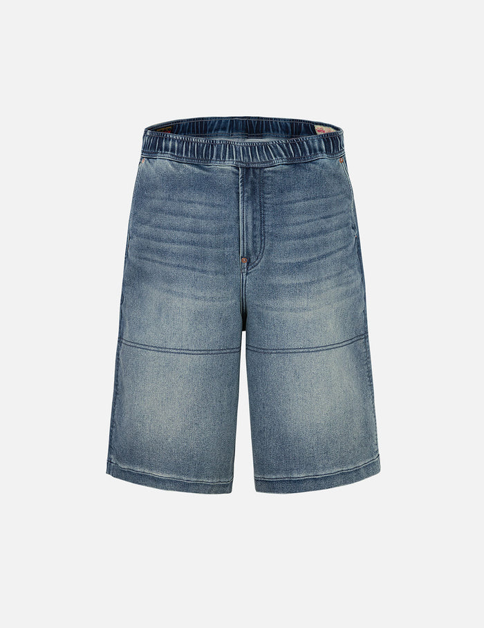 Seagull and Logo Appliqué Embroidery Fashion Fit Denim Shorts
