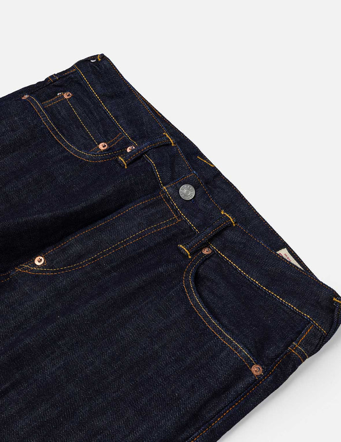 Seagull and Logo Brocade Appliqué Taper Fit Jeans #2017