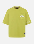 Seagull and Logo Embroidery Oversized Short-Sleeve Waffle Sweatshirt
