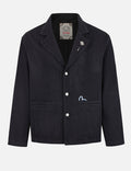 Seagull and Logo Embroidery Relax Fit Denim Blazer