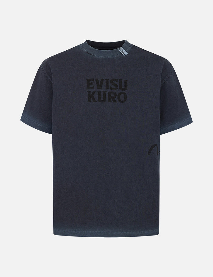 Seagull and Logo Print Washed Relax Fit T-Shirt