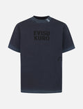 Seagull and Logo Print Washed Relax Fit T-Shirt