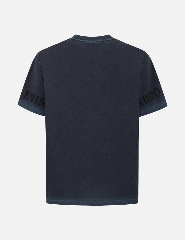 Seagull and Logo Print Washed Relax Fit T-Shirt