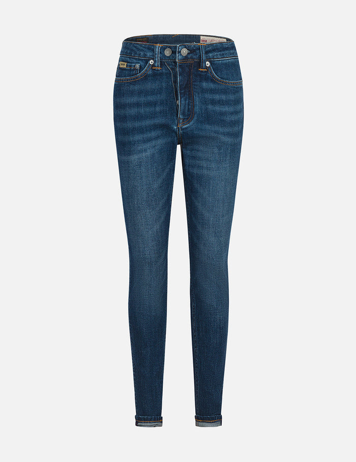 Seagull Appliqué Embroidery Skinny Jeans