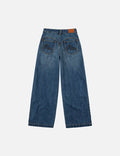Seagull Embossed Fashion Fit Pleated Jeans