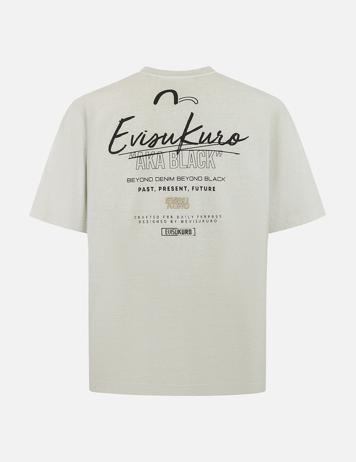 Seagull Embroidery and Logo Print Oversized T-shirt