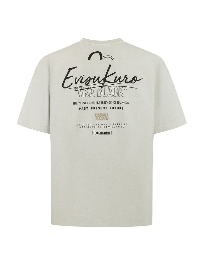Seagull Embroidery and Logo Print Oversized T-shirt