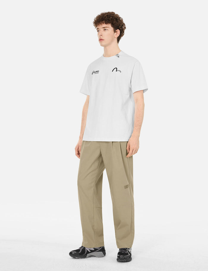 Seagull Embroidery and Logo Print Regular Fit T-shirt