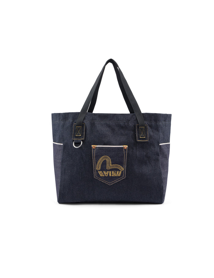 Seagull Embroidery Denim Tote Bag