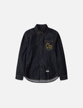 Seagull Embroidery Regular Fit Denim Long-sleeve Shirt