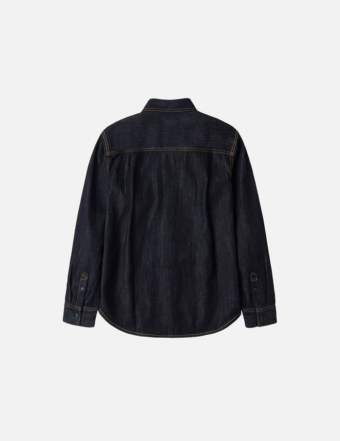 Seagull Embroidery Regular Fit Denim Long-sleeve Shirt
