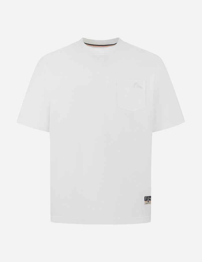 Seagull Embroidery Stitching Pocket Relax Fit T-Shirt