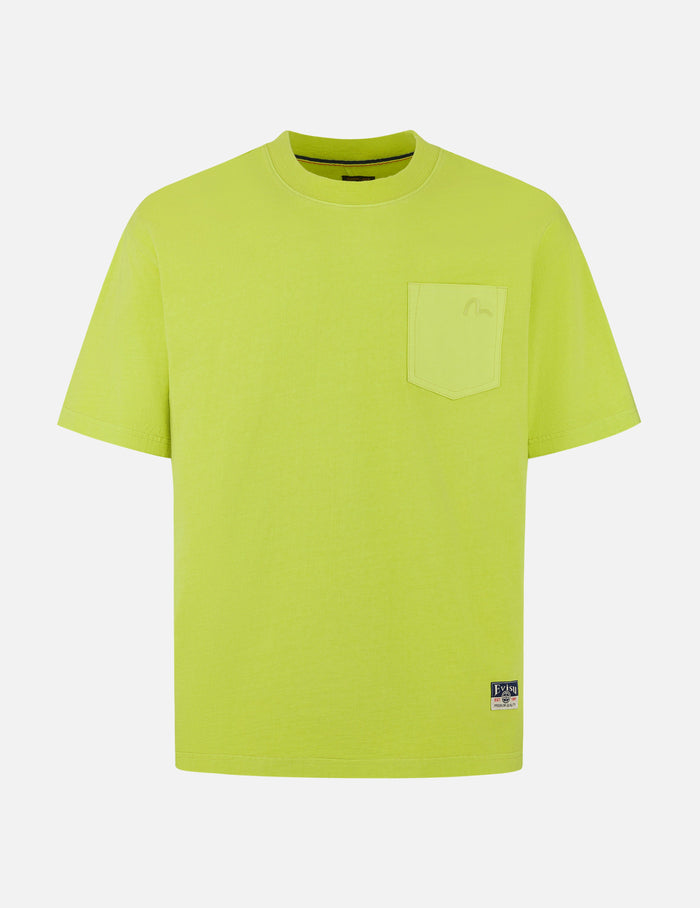 Seagull Embroidery Stitching Pocket Relax Fit T-Shirt