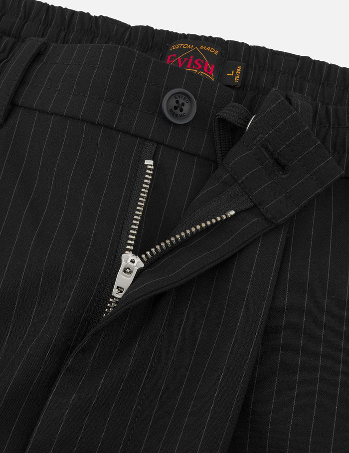 Seagull Embroidery Striped Taper Fit Woven Pants