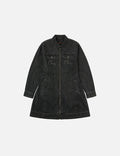 Seagull Embroidery with Studs Fashion Fit Denim Zipper Dress