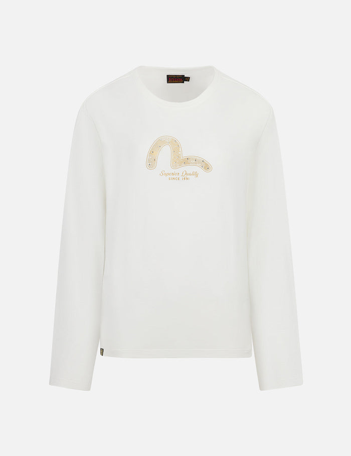 Seagull Foil Print with Studs Regular Fit T-shirt
