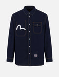Seagull Print Regular Fit Denim Shirt